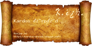 Kardos Árpád névjegykártya