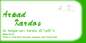 arpad kardos business card